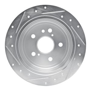 Lexus RX350 Brake Rotor (1) - Rear Right - R1 Concepts - Drilled & Slotted - Silver - `04-`09